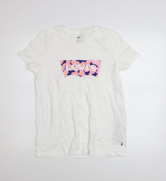 Womens UK Size S Levi's White Basic T-Shirt