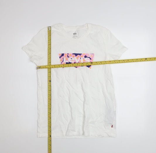 Womens UK Size S Levi's White Basic T-Shirt
