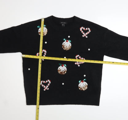 Womens UK Size M New Look Black Pullover Jumper