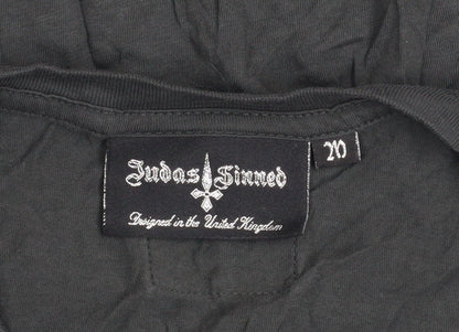 Womens UK Size 10 Judas Sinned Black Basic T-Shirt