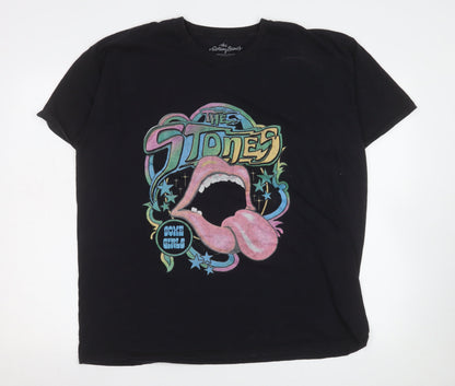 Mens UK Size L The Rolling Stones Black  T-Shirt