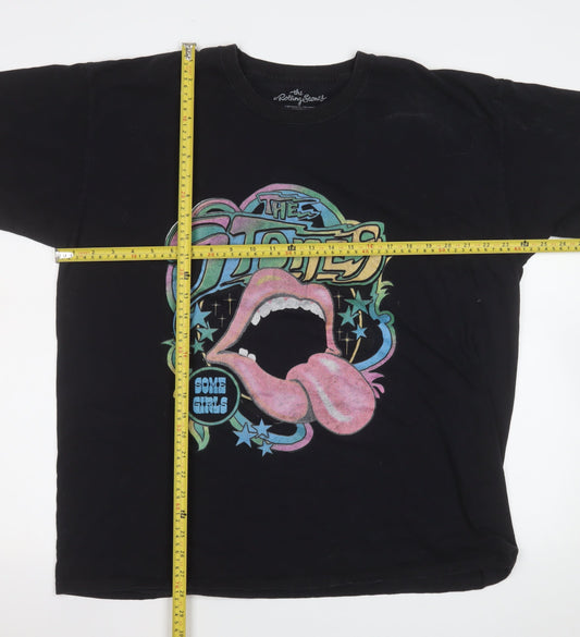 Mens UK Size L The Rolling Stones Black  T-Shirt