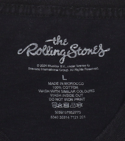 Mens UK Size L The Rolling Stones Black  T-Shirt