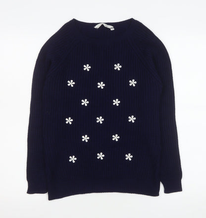 Womens UK Size S Peacocks Blue Pullover Jumper