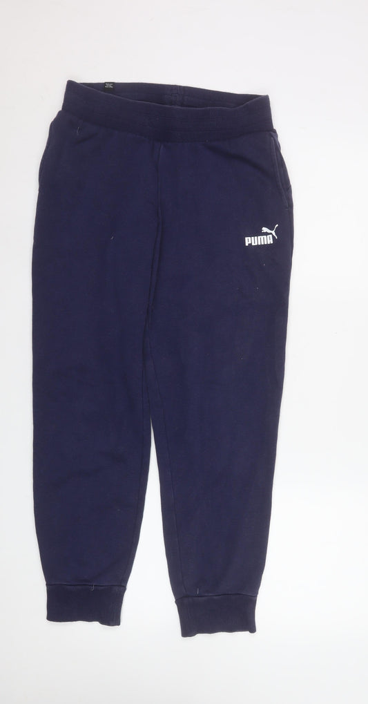 Mens UK Size S PUMA Regular Fit Jogger Blue Trousers