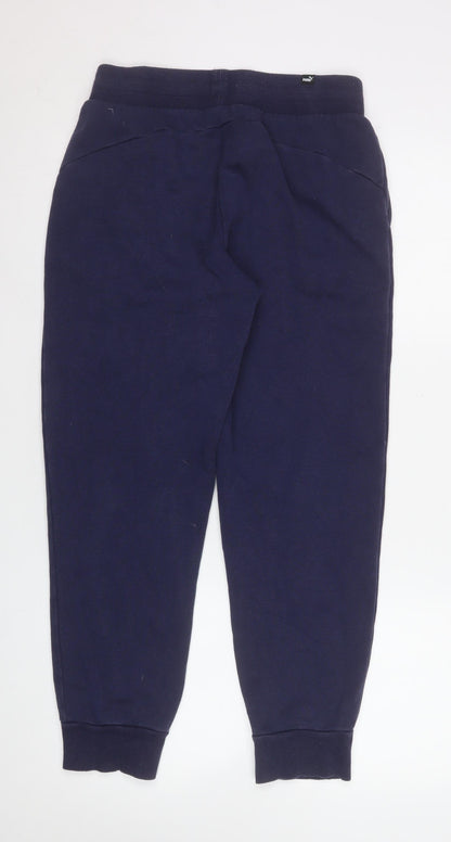 Mens UK Size S PUMA Regular Fit Jogger Blue Trousers