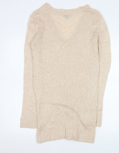 Womens UK Size 12 Warehouse Beige Pullover Jumper