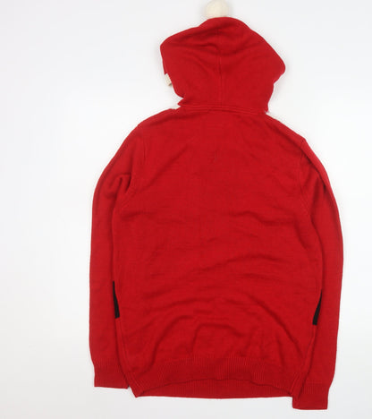 Mens UK Size M NEXT Red Cardigan Jumper