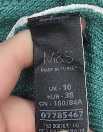 Womens UK Size 10 Marks and Spencer Green Tunic Blouse