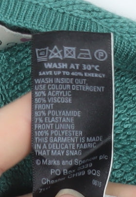 Womens UK Size 10 Marks and Spencer Green Tunic Blouse