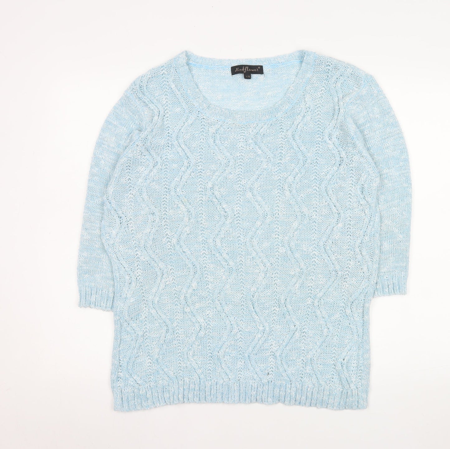 Womens UK Size L/XL Mudflower Blue Pullover Jumper