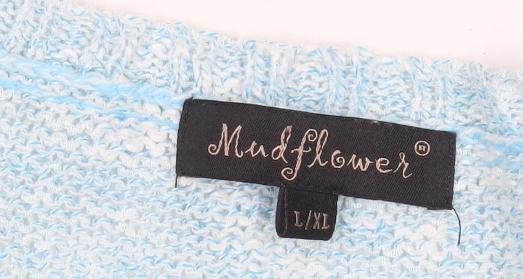 Womens UK Size L/XL Mudflower Blue Pullover Jumper