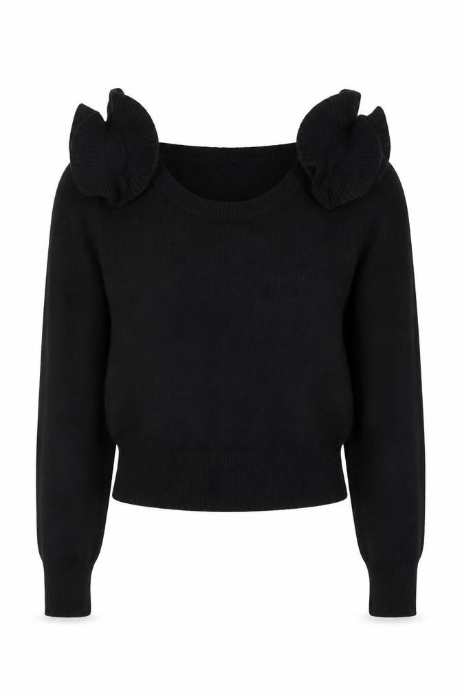 Womens UK Size S H&M Black Cropped Blouse