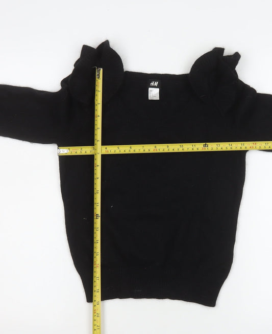 Womens UK Size S H&M Black Cropped Blouse