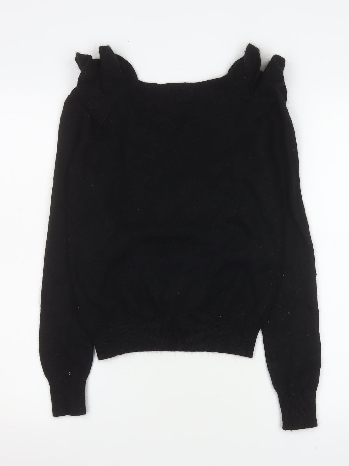 Womens UK Size S H&M Black Cropped Blouse