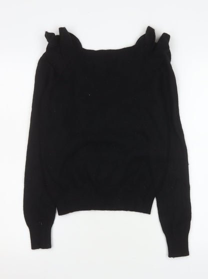 Womens UK Size S H&M Black Cropped Blouse