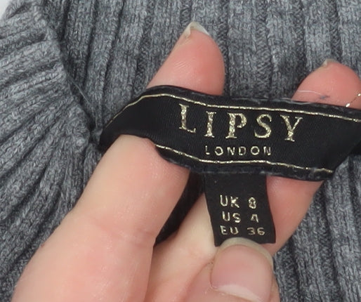 Womens UK Size 8 Lipsy Grey Pullover Jumper