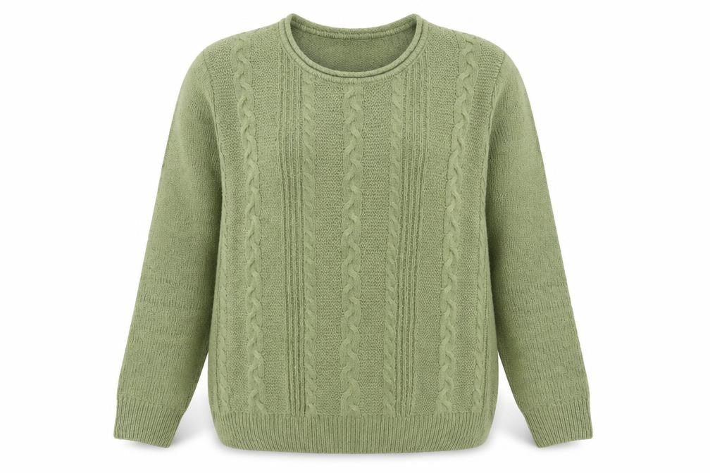 Womens UK Size S Isle Essentials Green Pullover Jumper