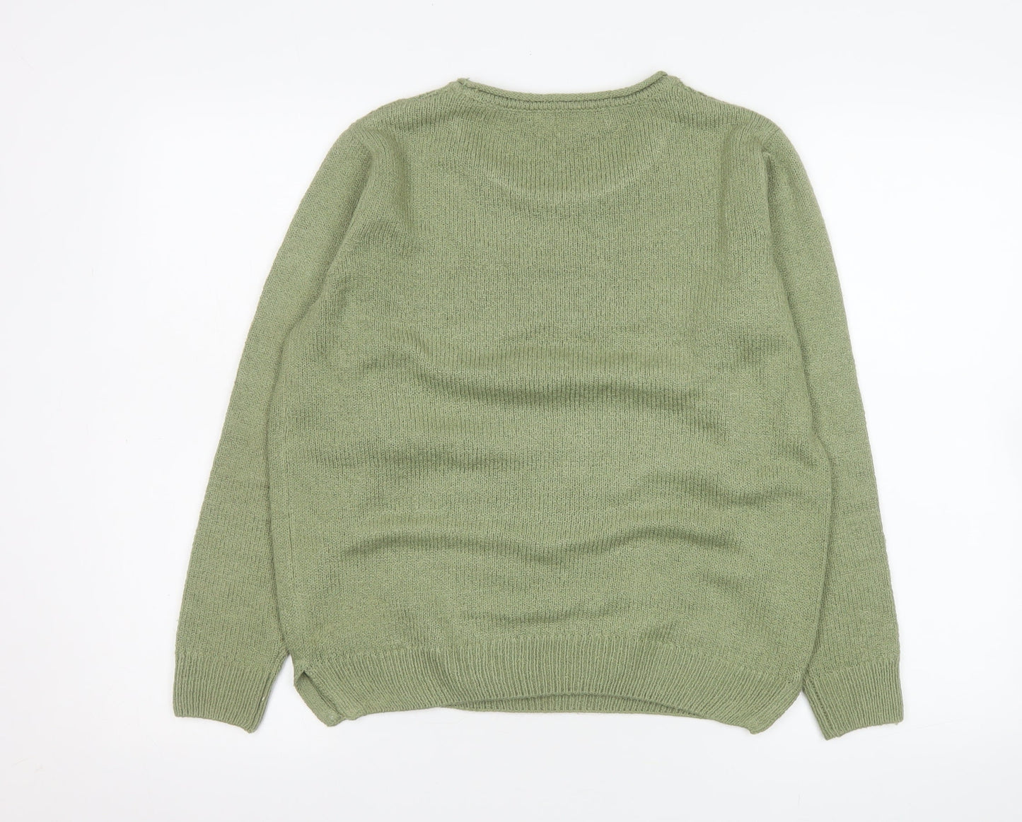 Womens UK Size S Isle Essentials Green Pullover Jumper