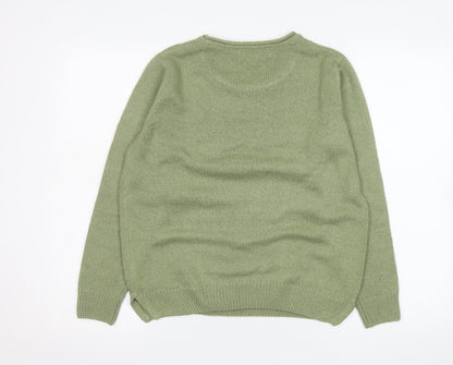 Womens UK Size S Isle Essentials Green Pullover Jumper