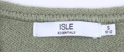 Womens UK Size S Isle Essentials Green Pullover Jumper