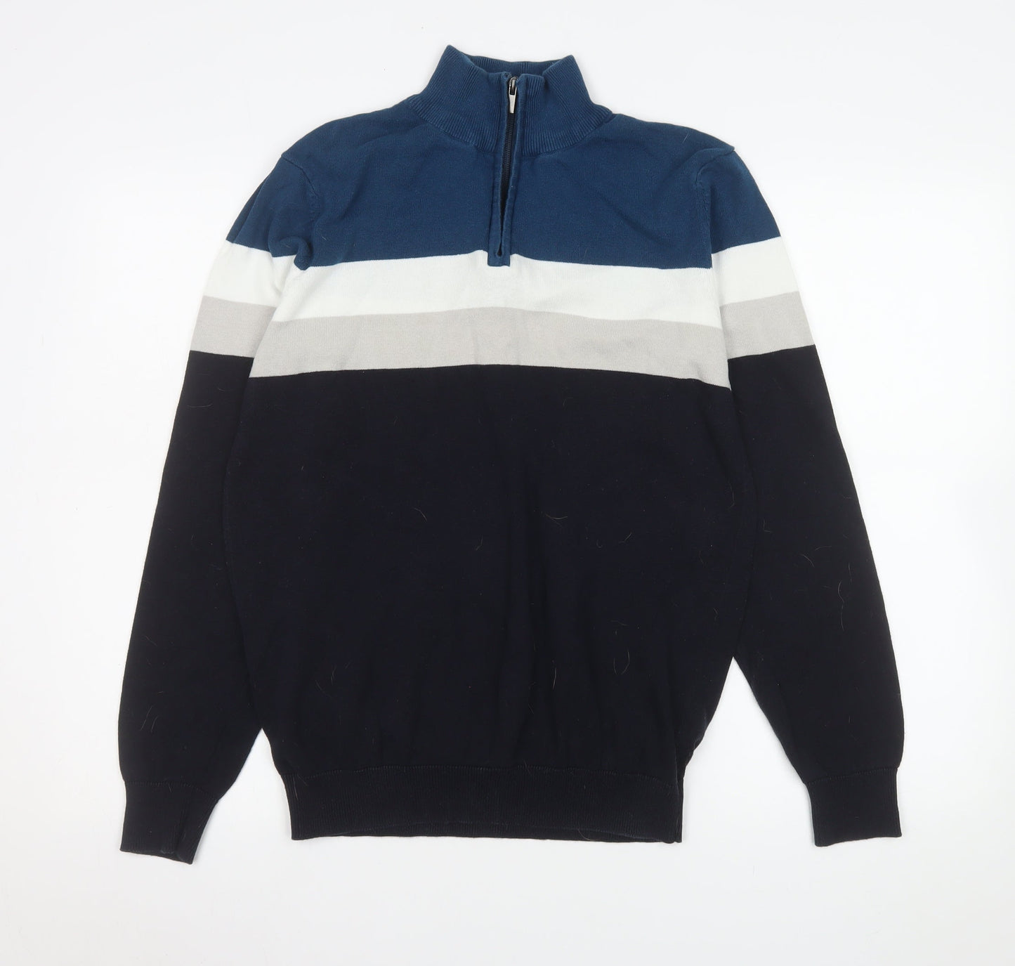 Mens UK Size M Peacocks Blue Pullover Sweatshirt