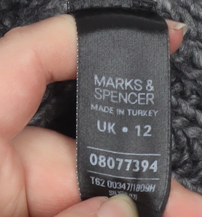 Womens UK Size 12 Marks and Spencer Grey Cardigan Jumper