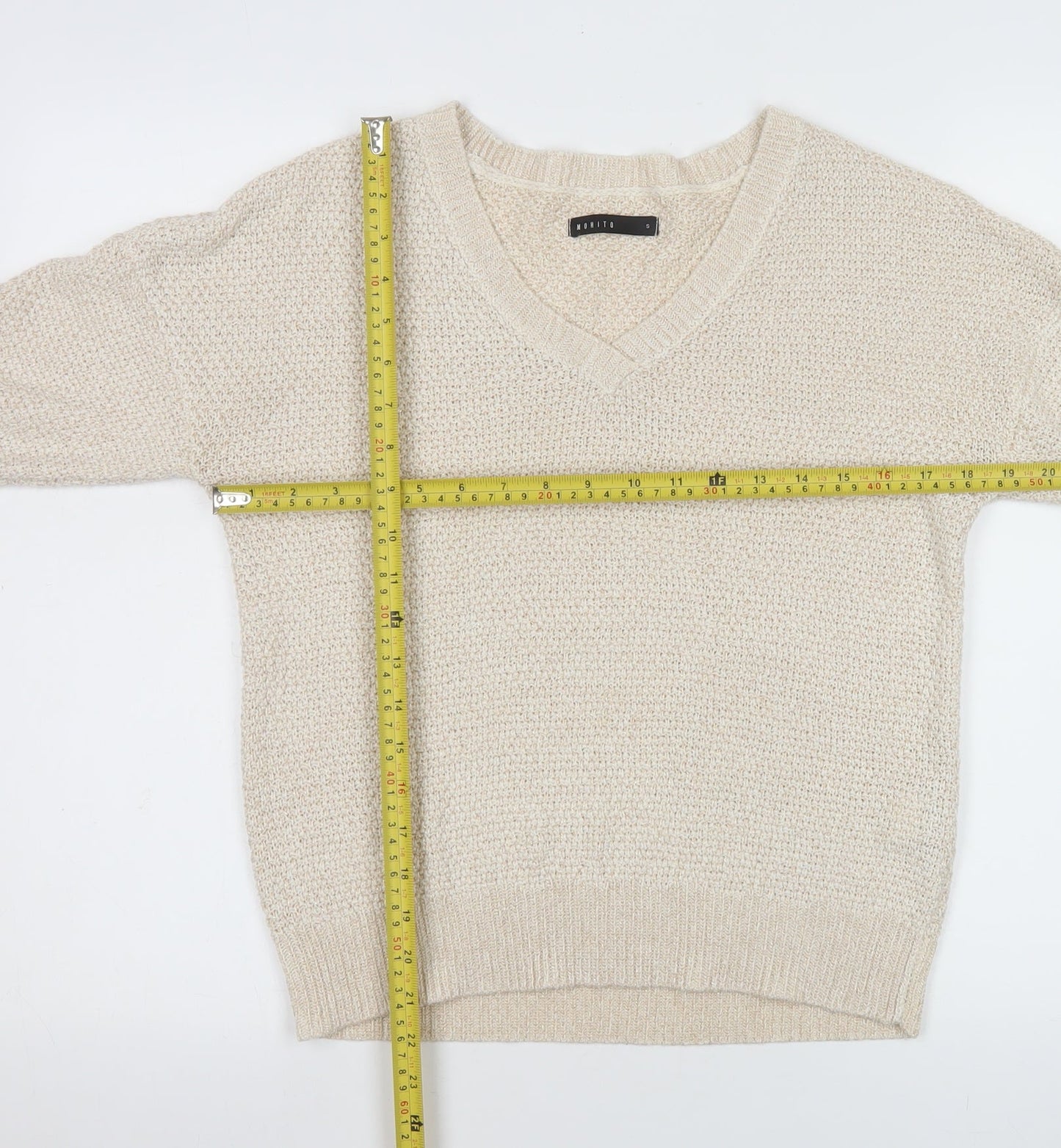 Womens UK Size S Mohito Beige Pullover Jumper