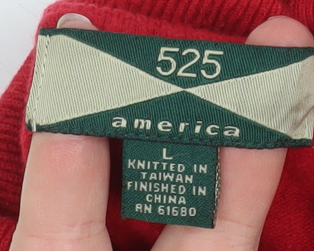 Womens UK Size L 525 america Red Pullover Jumper