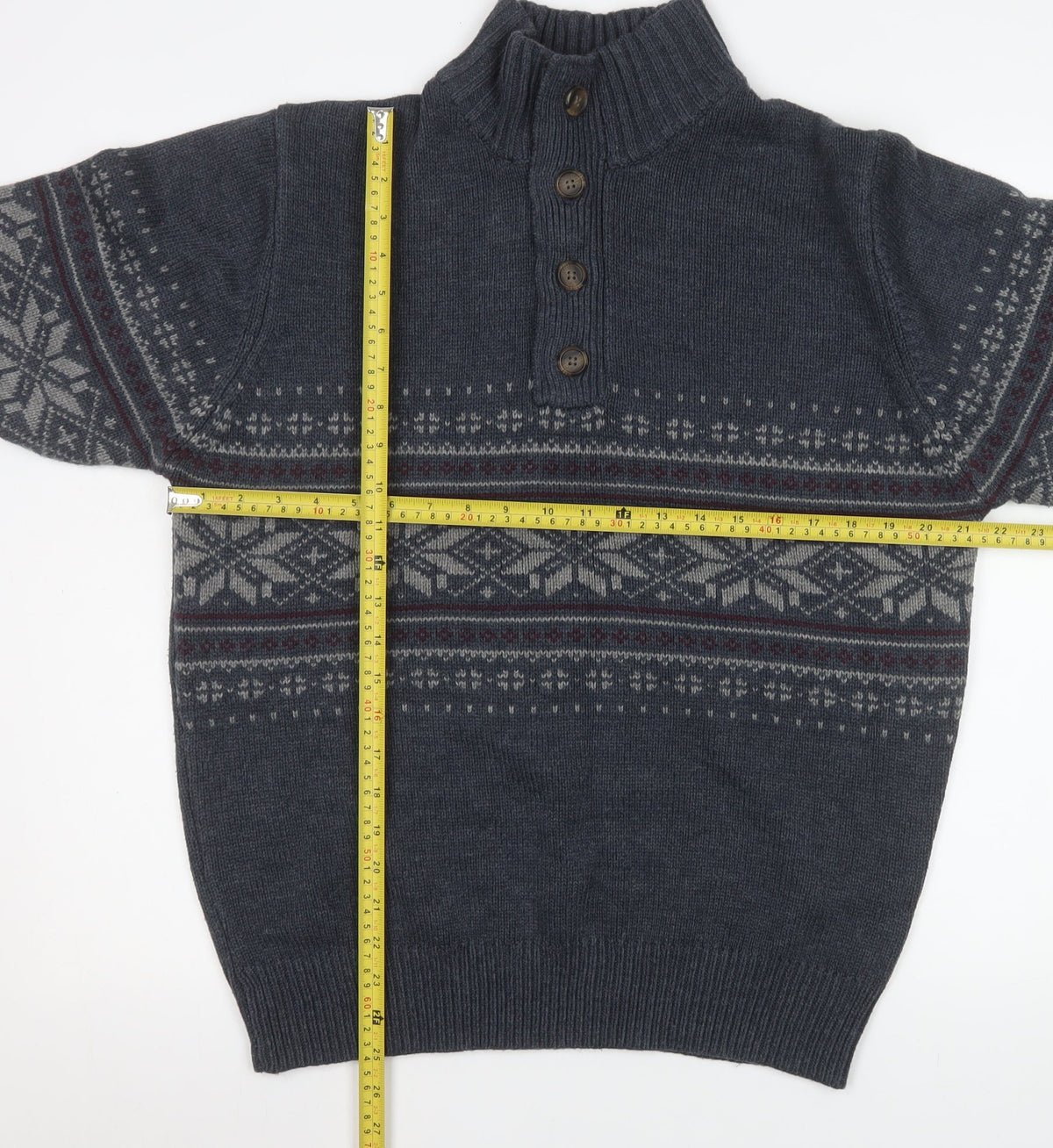 Mens UK Size M George Blue Henley Sweatshirt
