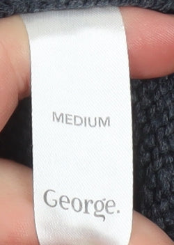 Mens UK Size M George Blue Henley Sweatshirt