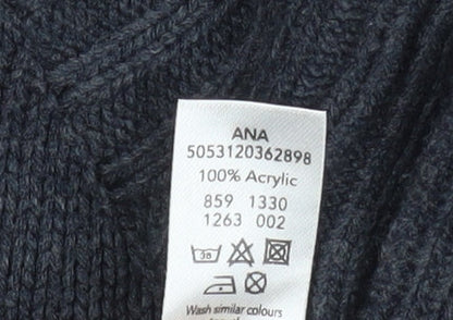 Mens UK Size M George Blue Henley Sweatshirt