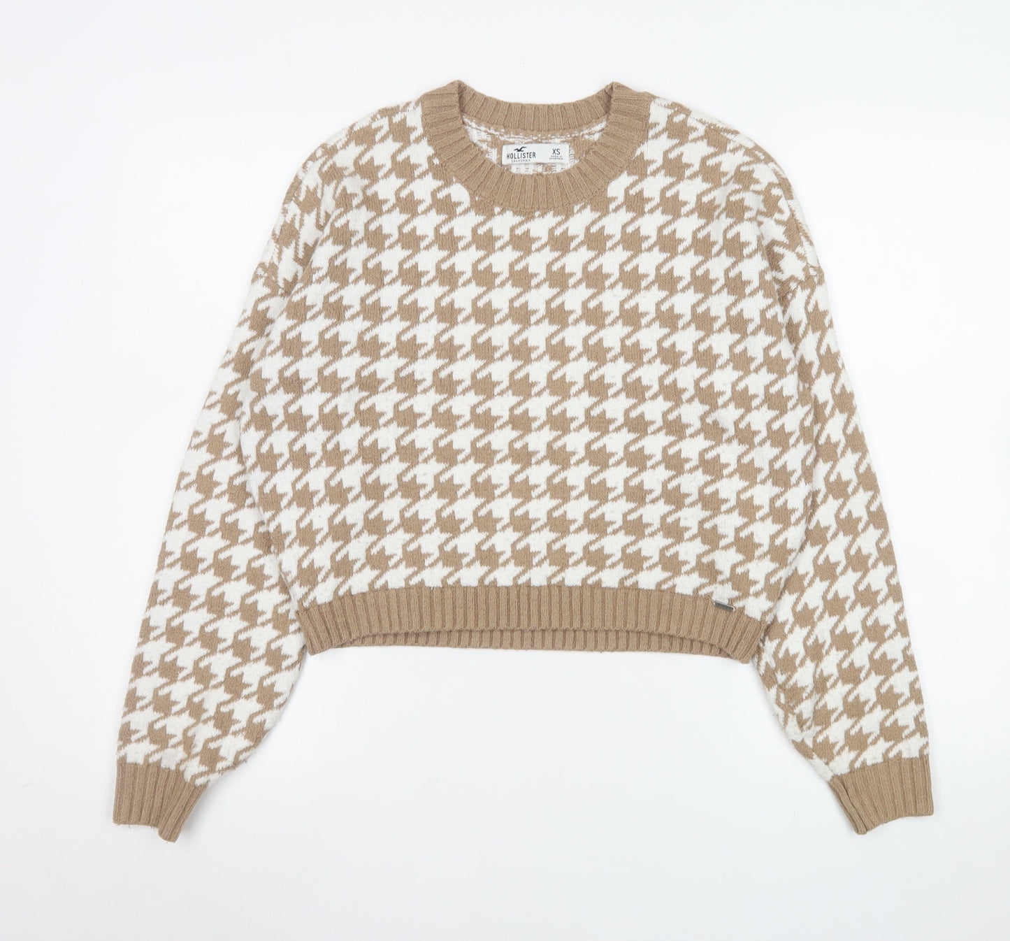 Womens UK Size XS Hollister Beige Pullover Jumper