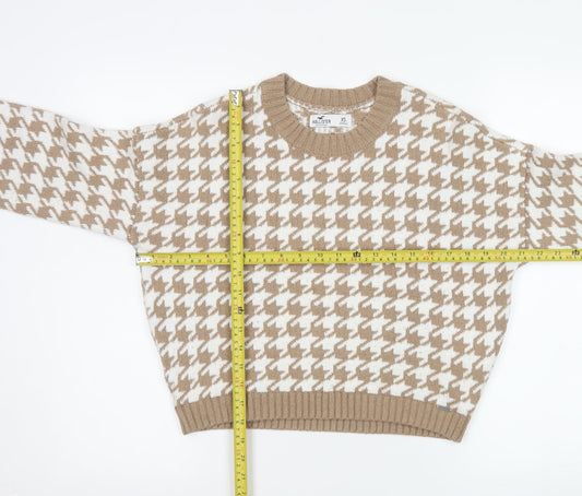 Womens UK Size XS Hollister Beige Pullover Jumper