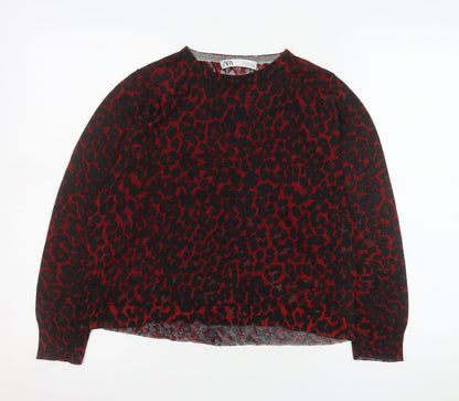 Womens UK Size S Zara Red Tunic Blouse