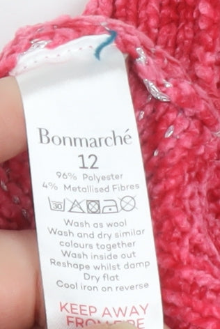 Womens UK Size 12 Bonmarché Pink Pullover Sweatshirt