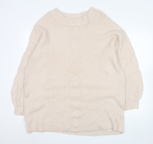 Womens UK Size XL NEXT Beige Pullover Jumper