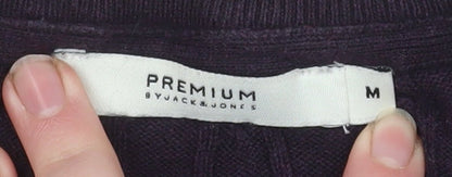Mens UK Size M JACK & JONES Purple Pullover Jumper