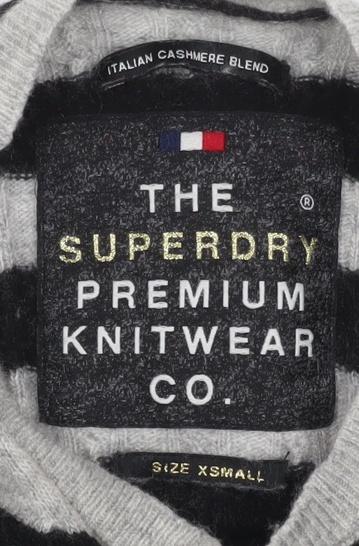 Womens UK Size XS Superdry Grey Jersey Blouse