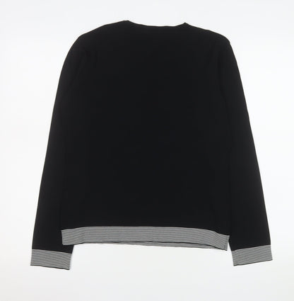 Womens UK Size L Debbie Morgan Black Wrap Blouse