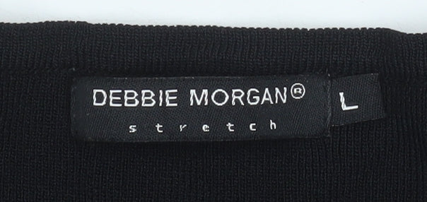 Womens UK Size L Debbie Morgan Black Wrap Blouse