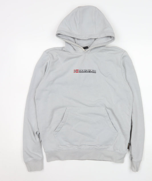 Mens UK Size S Napapijri Grey Pullover Hoodie