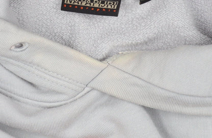Mens UK Size S Napapijri Grey Pullover Hoodie