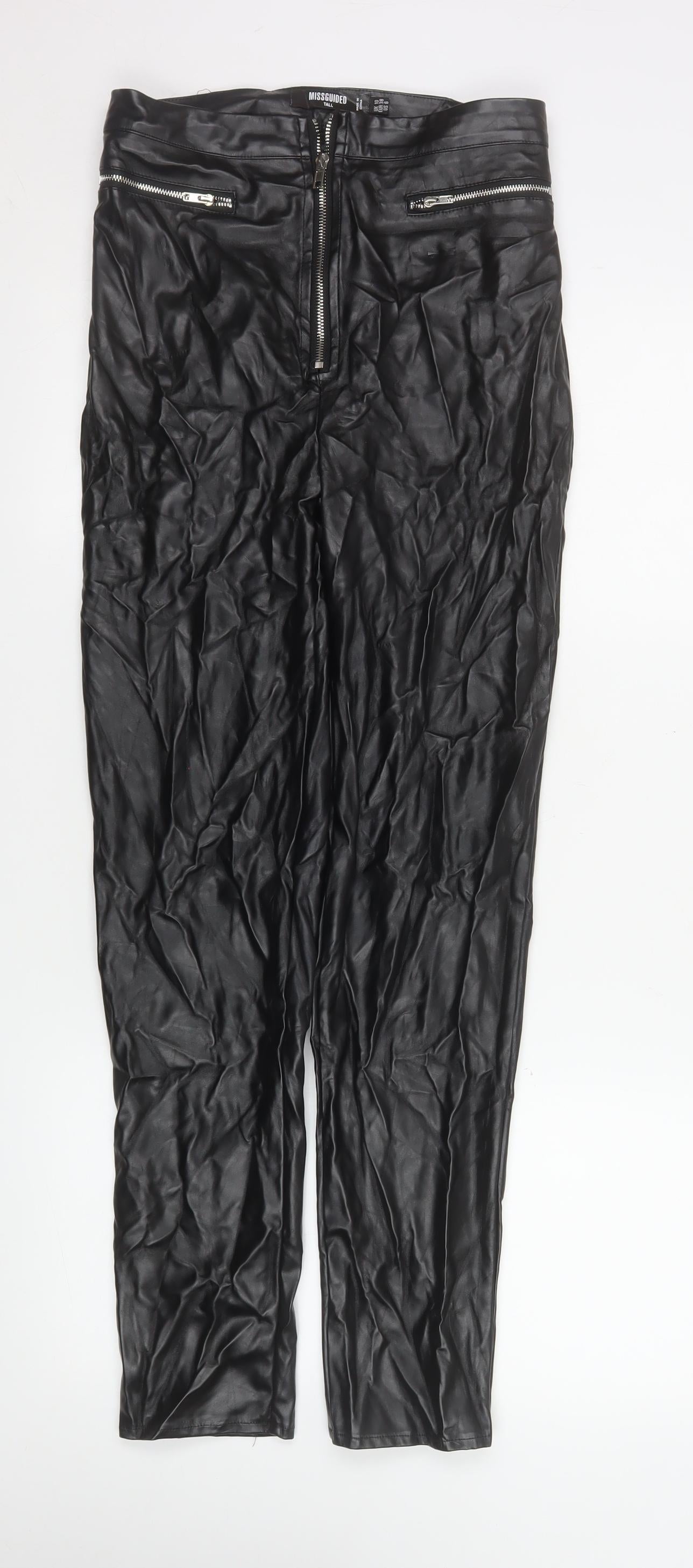 Womens UK Size 10 Missguided Slim Fit Leggings Black Trousers