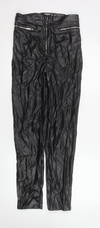 Womens UK Size 10 Missguided Slim Fit Leggings Black Trousers
