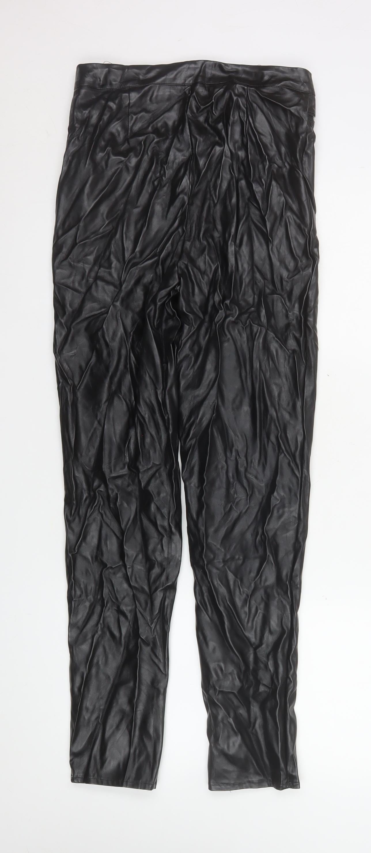 Womens UK Size 10 Missguided Slim Fit Leggings Black Trousers