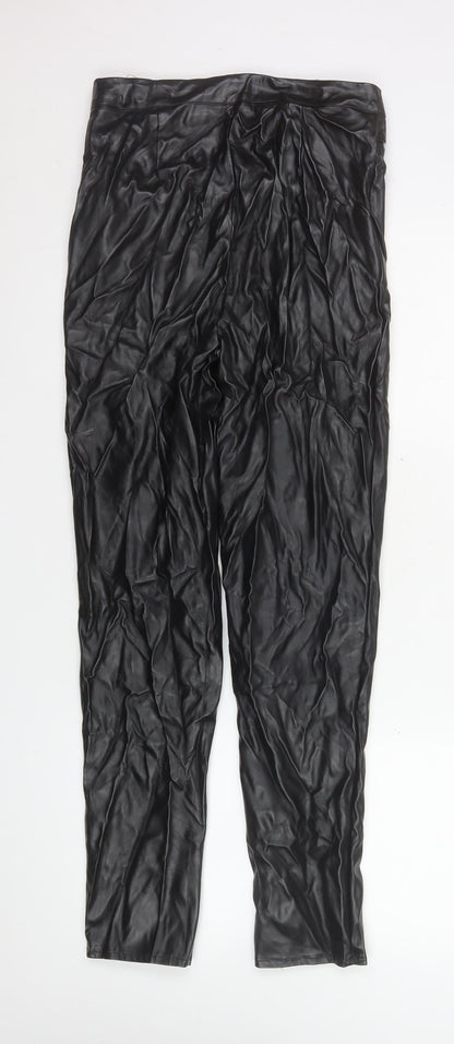 Womens UK Size 10 Missguided Slim Fit Leggings Black Trousers