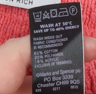 Womens UK Size 12 Marks and Spencer Pink Pullover Jumper