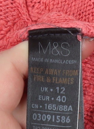 Womens UK Size 12 Marks and Spencer Pink Pullover Jumper