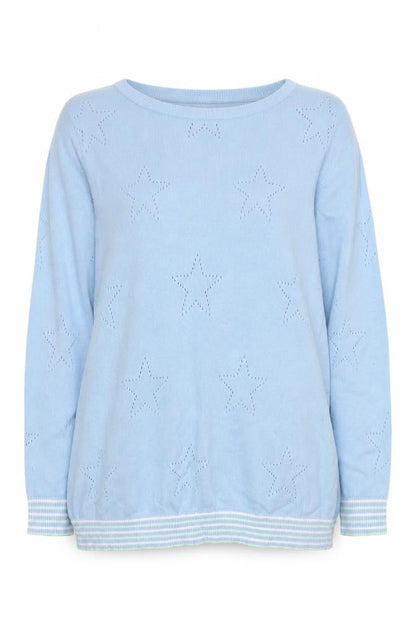 Womens UK Size 16 M&Co Blue Pullover Sweatshirt